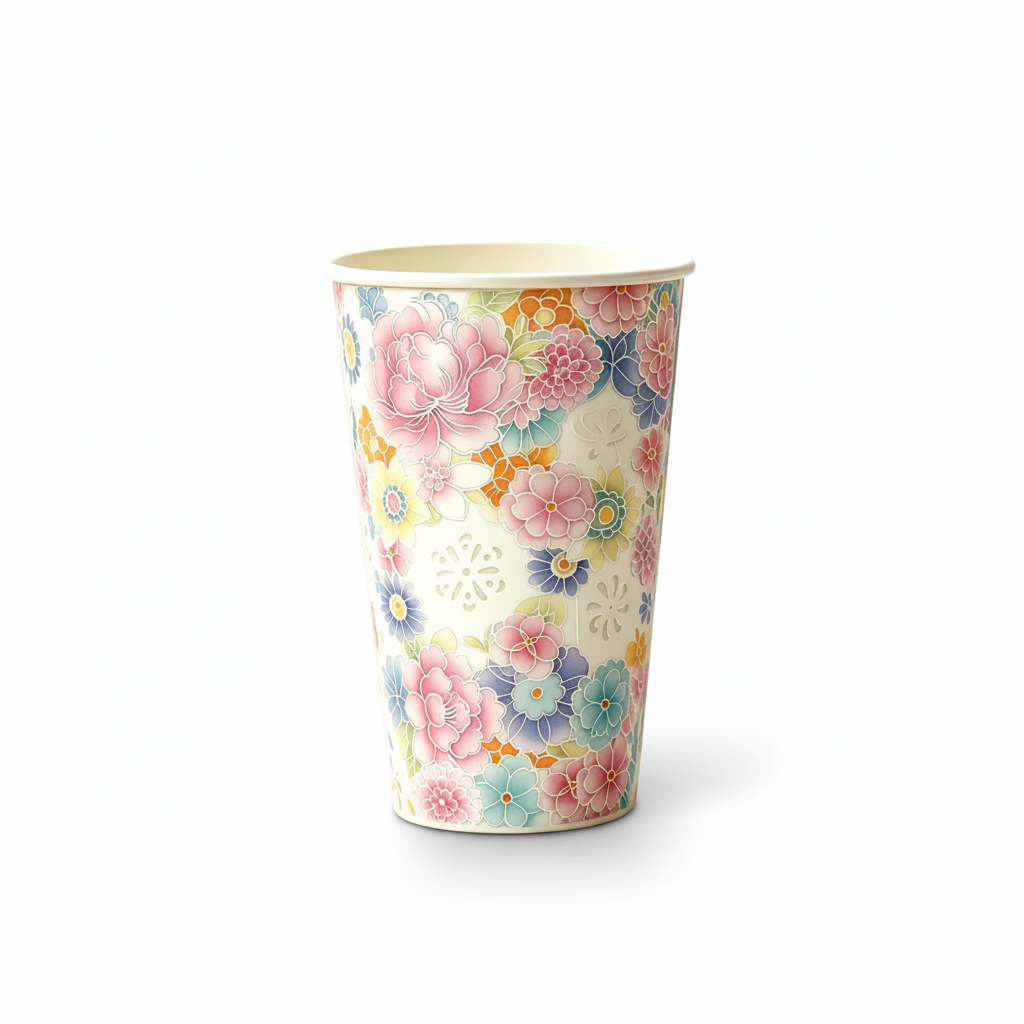 Translucent linglong rice-grain windows on the Jingdezhen porcelain mug