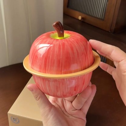 Jingdezhen ceramic apple soup tureen with fitted lid