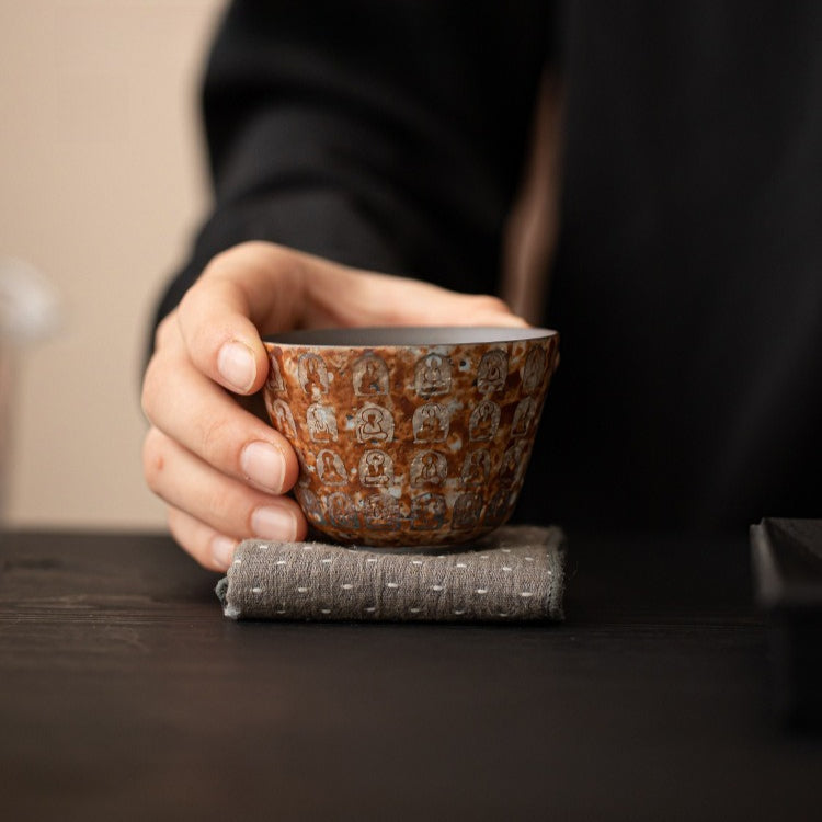 Wanfo silver-gilded master cup – detail