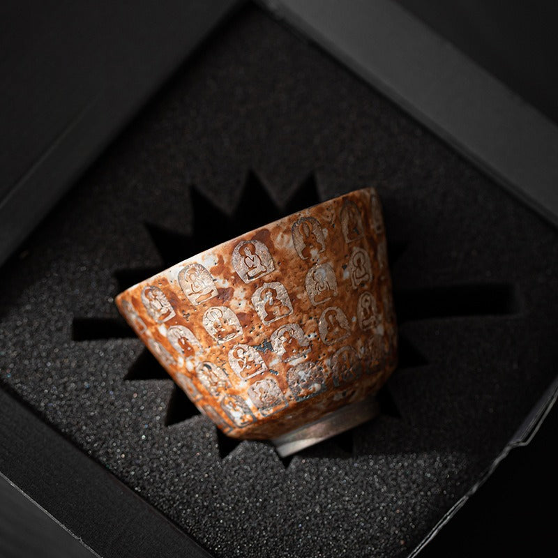 Wanfo silver-gilded master cup – detail