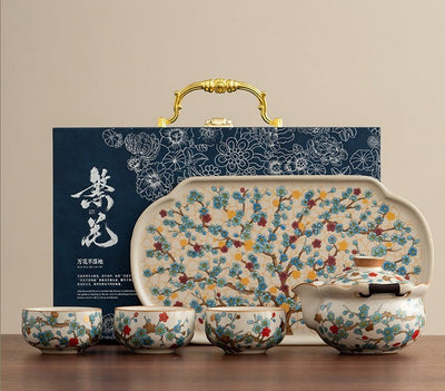 Handle Pot + 3 Cups + Ru Tray + Gift Box