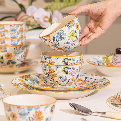 Man Ting Fang full-flower porcelain dinnerware – detail