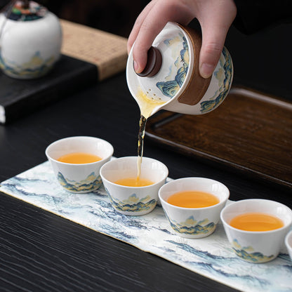 Thousand-Li Landscape travel tea set – detail