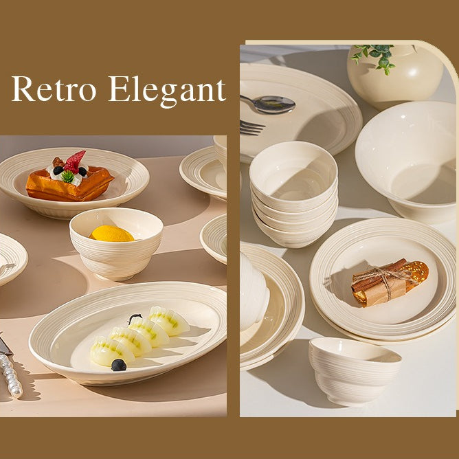Jingdezhen milky-white dinnerware set – detail