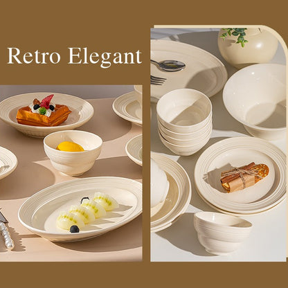 Jingdezhen milky-white dinnerware set – detail