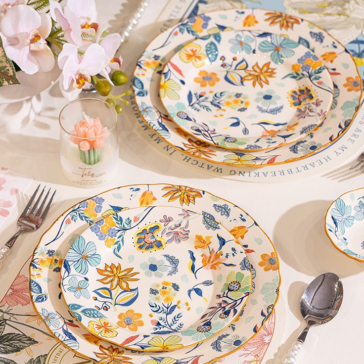 Man Ting Fang full-flower porcelain dinnerware – detail