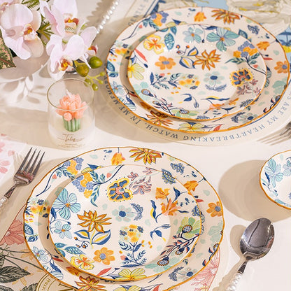 Man Ting Fang full-flower porcelain dinnerware – detail