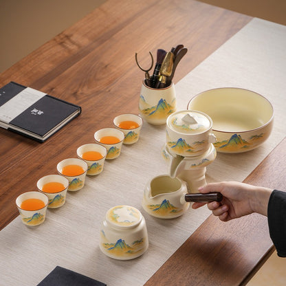 Ru-Style Thousand-Li Landscape automatic tea set – detail