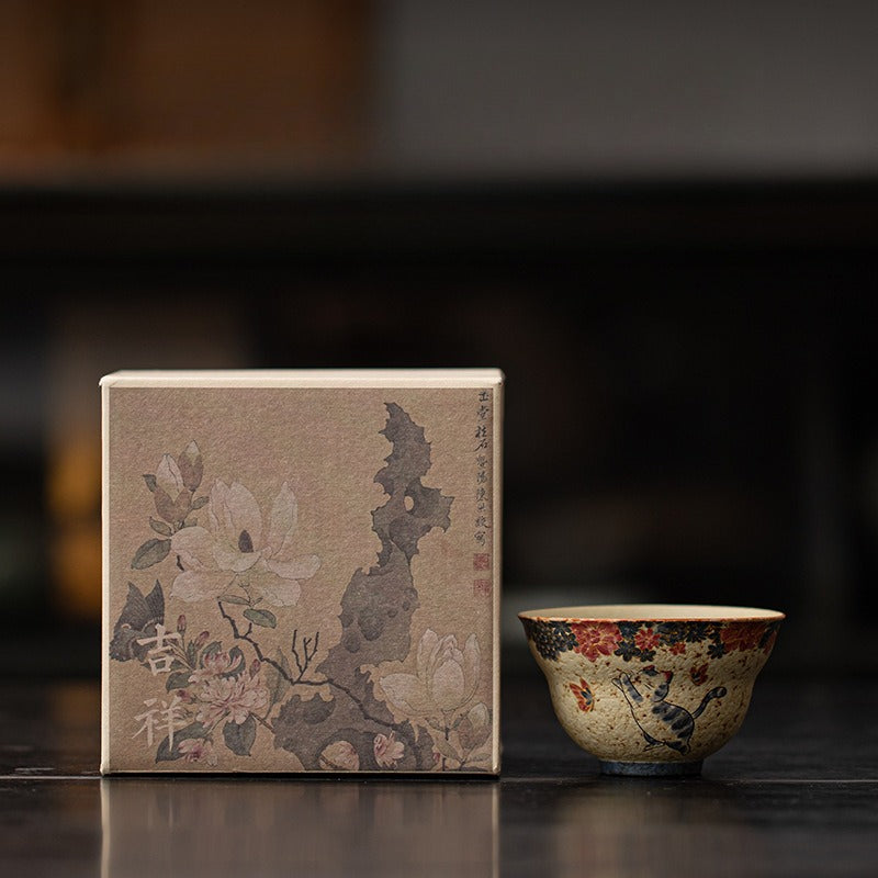 Blue-and-White Cat Master Cup – Fu Lu Cup (Gift Box)