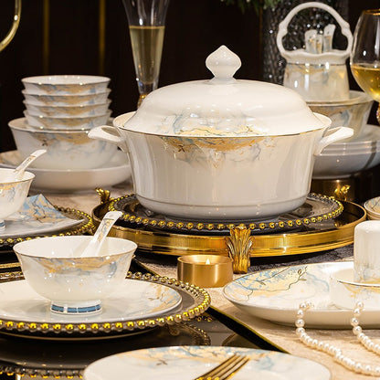 Jingdezhen glazed dinnerware set – detail
