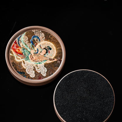Dunhuang Flying Apsaras Ceramic Tea Saucer – Relief Carved