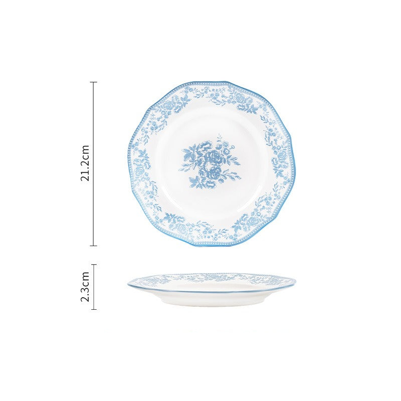 Blue Danube dinnerware – Scalloped Shallow Plate – 8 in