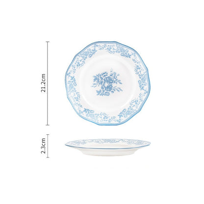 Blue Danube dinnerware – Scalloped Shallow Plate – 8 in