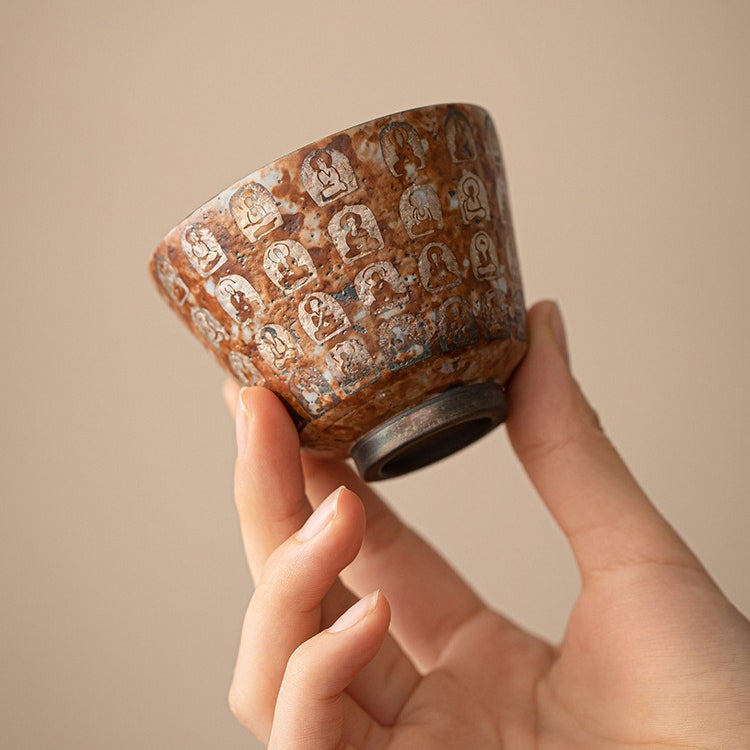 Wanfo silver-gilded master cup – detail