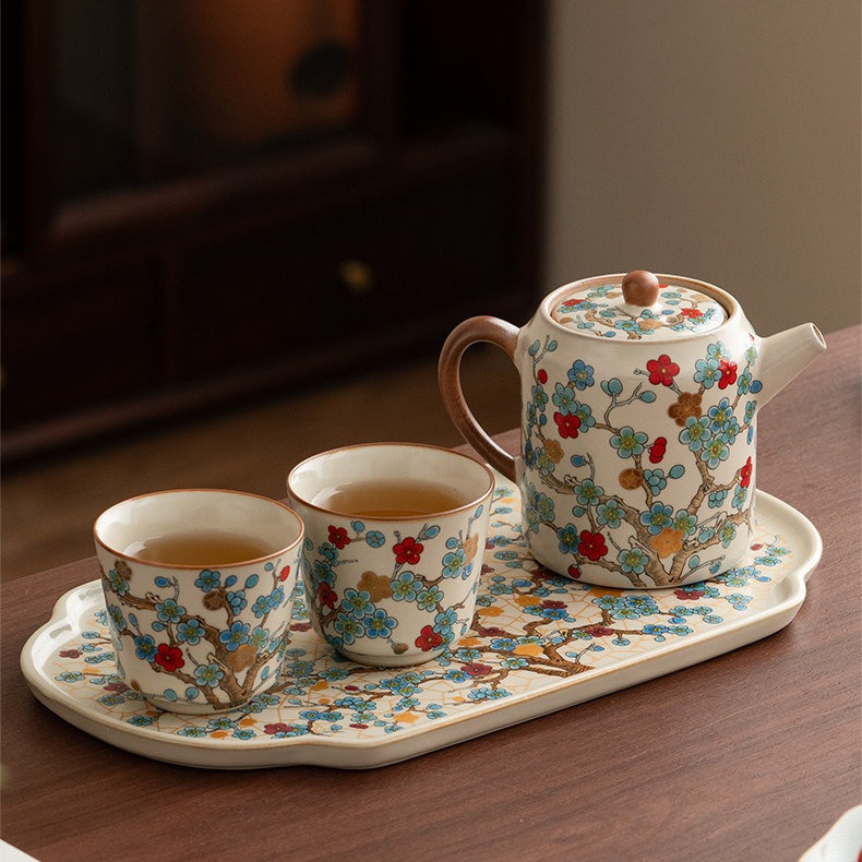 Ru-Style Golden Plum tea set – detail