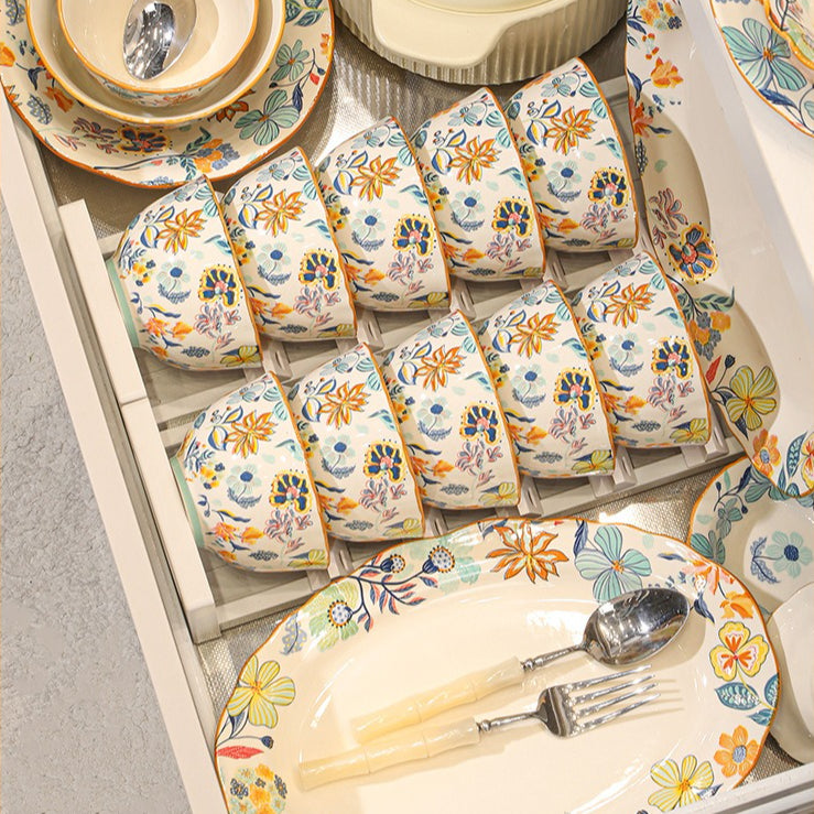Man Ting Fang full-flower porcelain dinnerware – detail