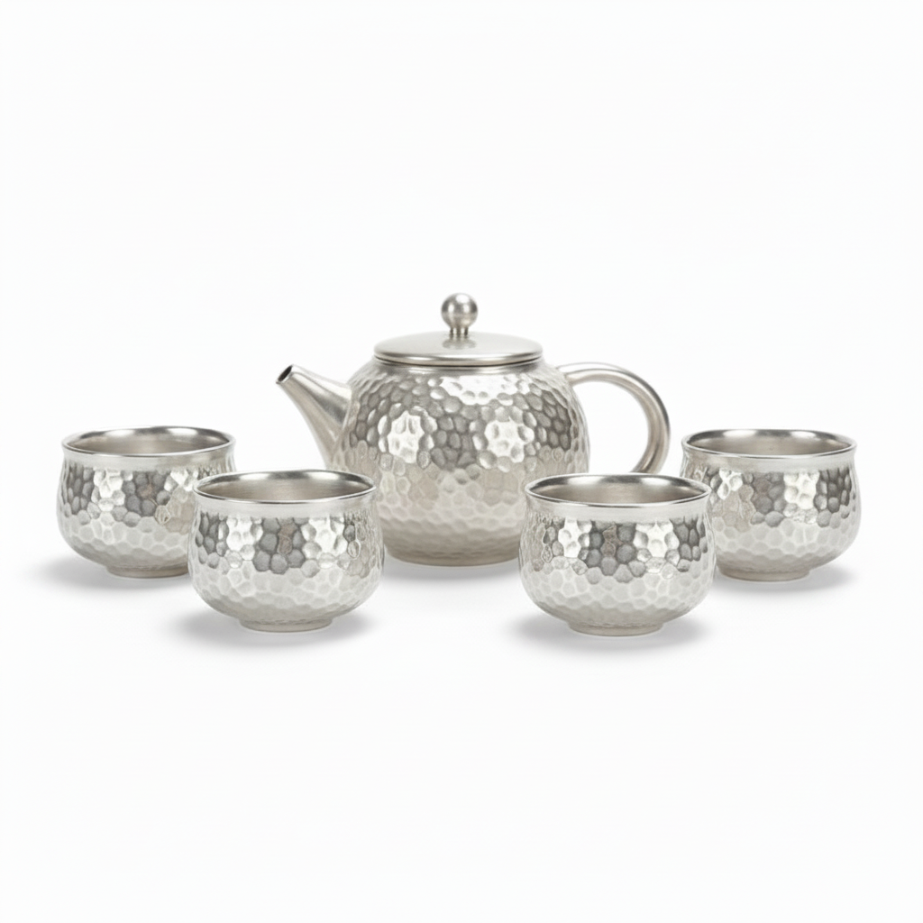Ornamental Porcelain Teapot and Cup Set