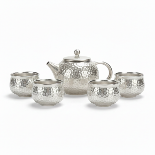 Ornamental Porcelain Teapot and Cup Set
