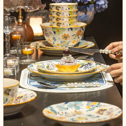 Man Ting Fang full-flower porcelain dinnerware – detail