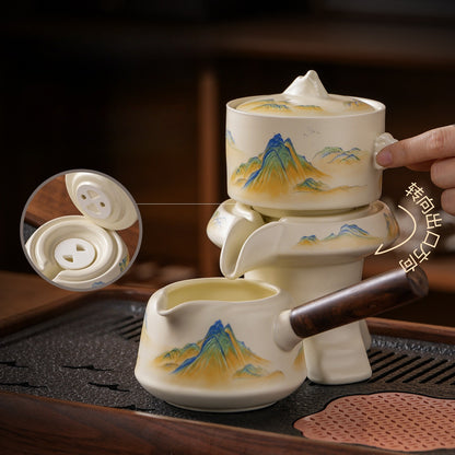 Ru-Style Thousand-Li Landscape automatic tea set – detail