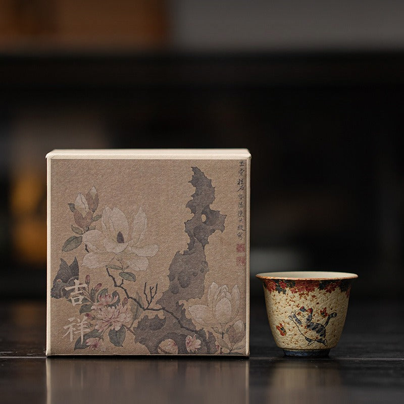Blue-and-White Cat Master Cup – Flared-Rim Cup (Gift Box)