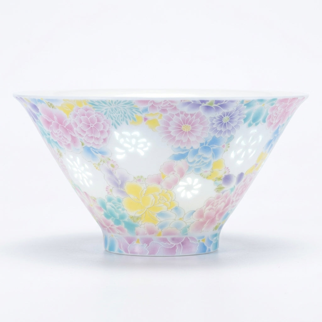 Jingdezhen Linglong Porcelain Bowl – Floral Rice-Grain