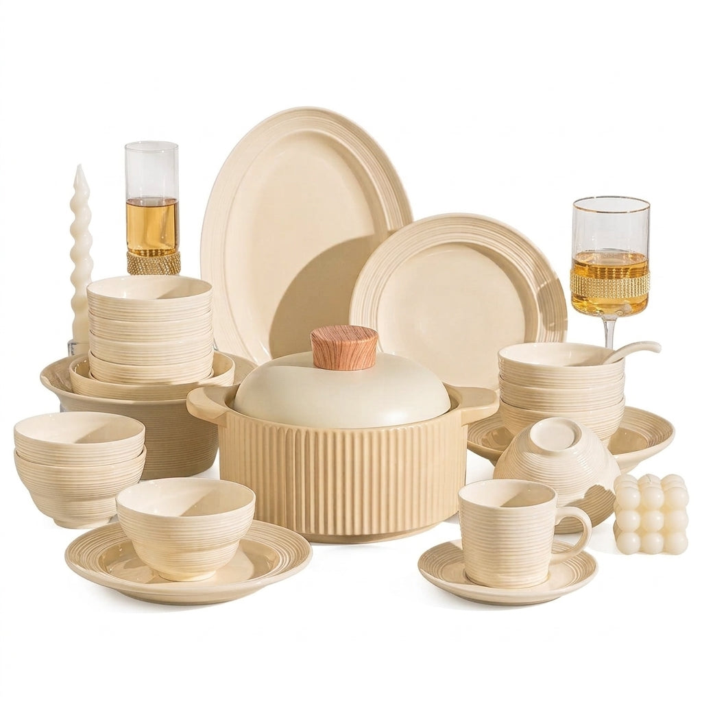 Jingdezhen Milky-White Dinnerware Set – Underglaze Finish