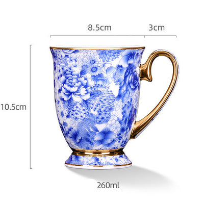 Floral Mug - Jade Floral Pattern + Spoon