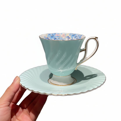Floral Cup and Saucer Set - Colorful 220 ml Tea and Coffee Service - product image