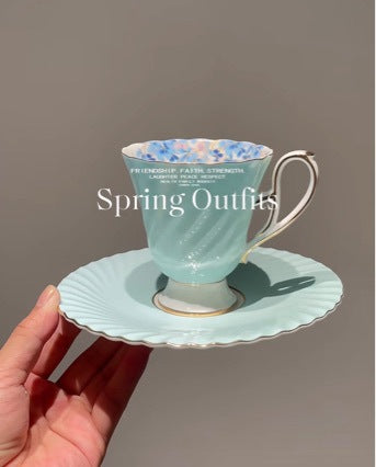 Floral Cup and Saucer Set - Colorful 220 ml Tea and Coffee Service - product image
