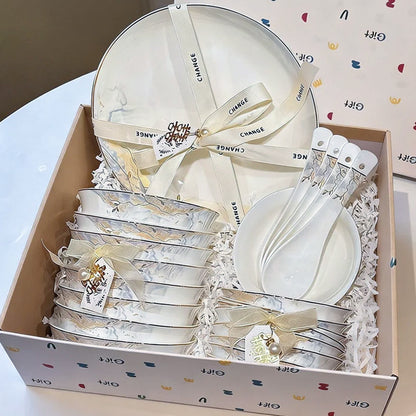 Jingdezhen glazed dinnerware set – detail