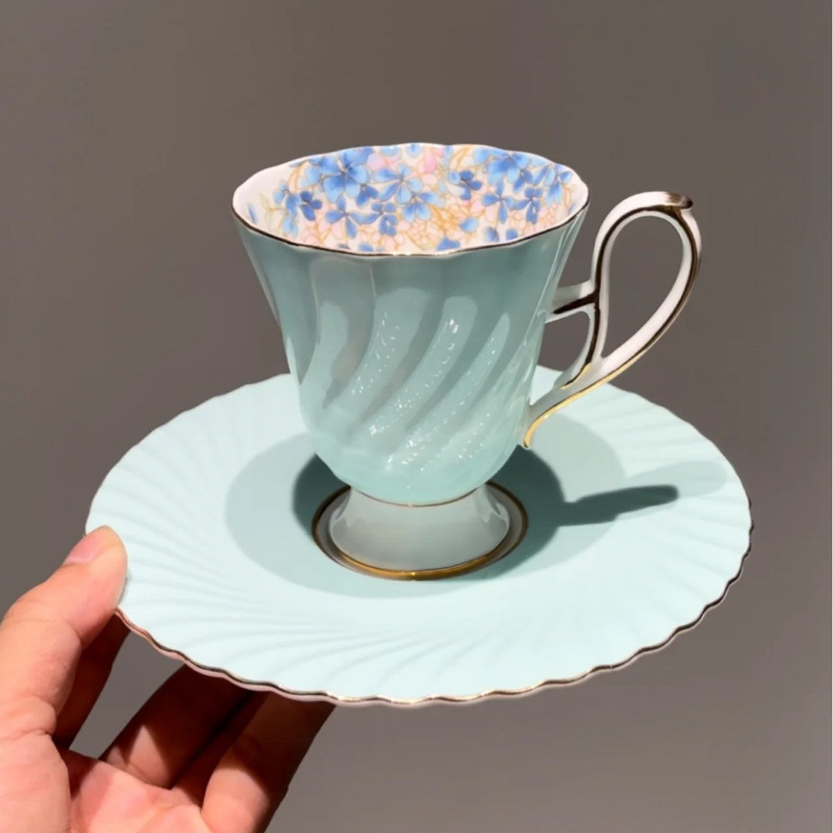 Floral Porcelain Cup and Saucer Set