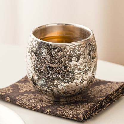 Dragon Motif Porcelain Tea Cup