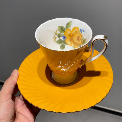 Floral Porcelain Cup and Saucer Set