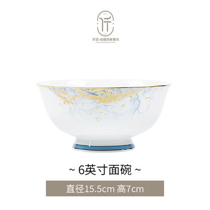 Jingdezhen glazed dinnerware – Noodle Bowl – 6 in