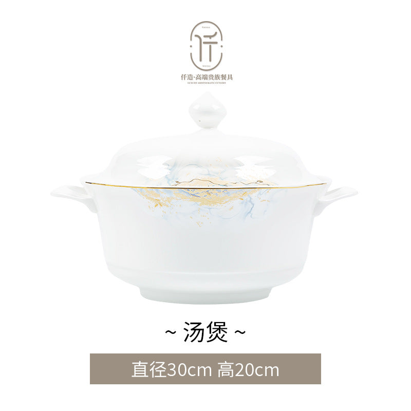 Jingdezhen glazed dinnerware – Soup Pot