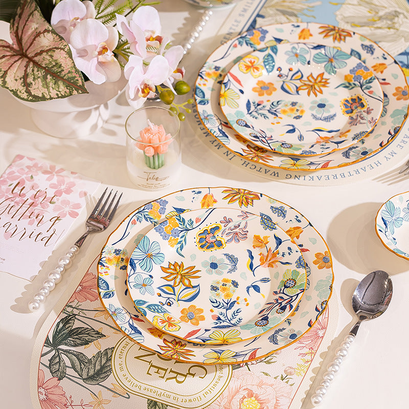 Man Ting Fang full-flower porcelain dinnerware – detail