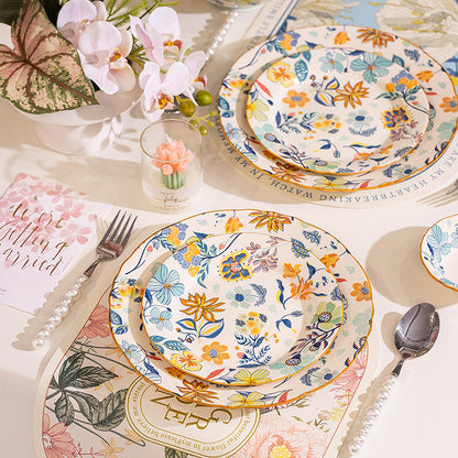 Man Ting Fang full-flower porcelain dinnerware – detail