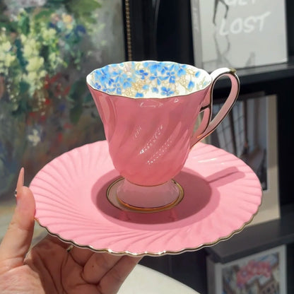 Floral Porcelain Cup and Saucer Set