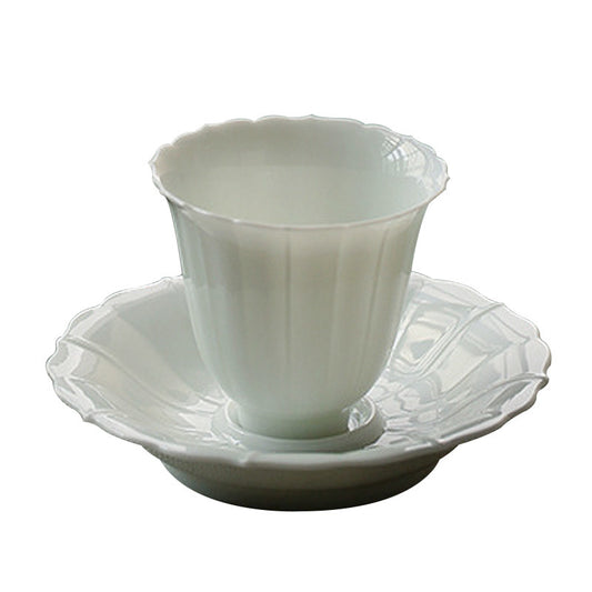 White Petal Porcelain Cup and Saucer