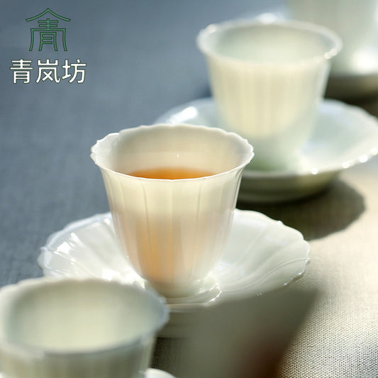 White Petal Tea Cup and Saucer - 60 ml Tea Table Set - product image
