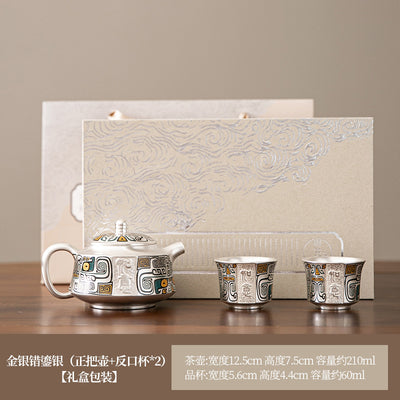Top-Handle Teapot + Two Flared-Rim Cups - Gift Box