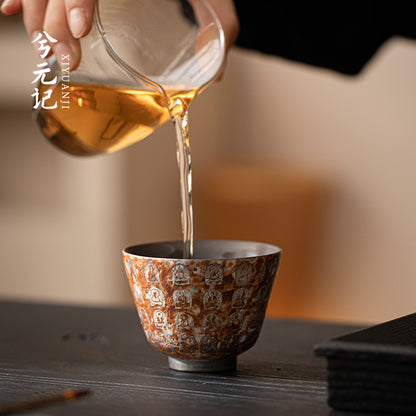 Wanfo silver-gilded master cup – detail