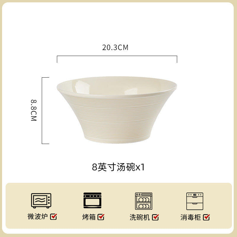 Jingdezhen milky-white dinnerware – Soup Bowl