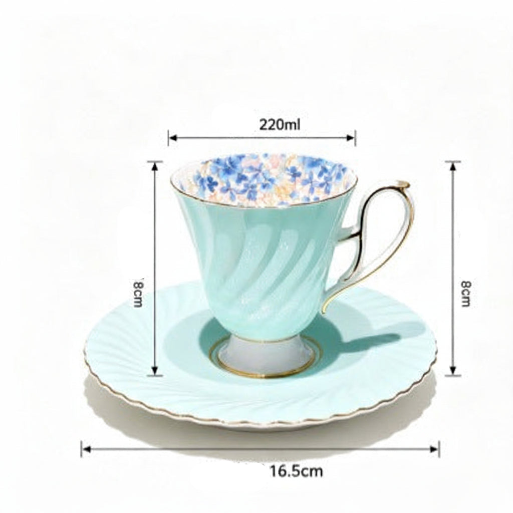 Floral Porcelain Cup and Saucer Set