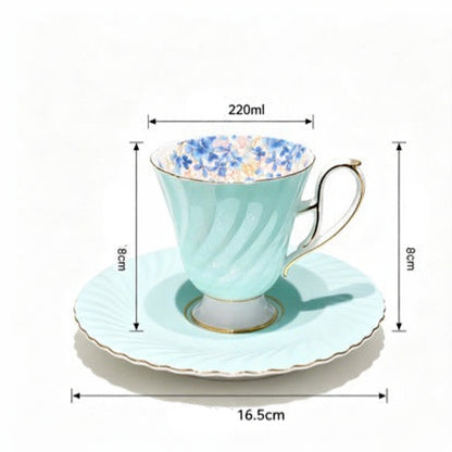 Floral Porcelain Cup and Saucer Set