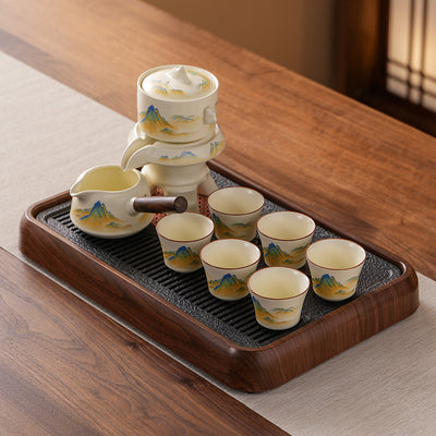 Six-Cup Automatic Set (Walnut-Grain Dry-Brewing Tray)