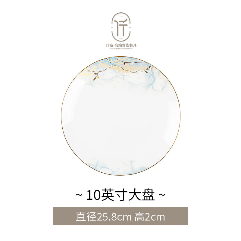 Jingdezhen glazed dinnerware – Large Plate – 10 in