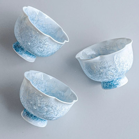 Glazed Tea Cup Collection - Scalloped and Bouquet-Inspired Cup Styles - product image