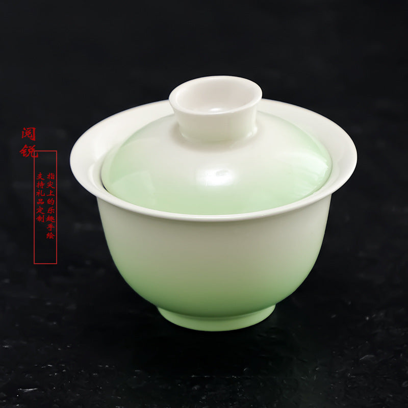 Green Gaiwan Tea Set - Individual Gaiwan and Multi-Piece Tea Service